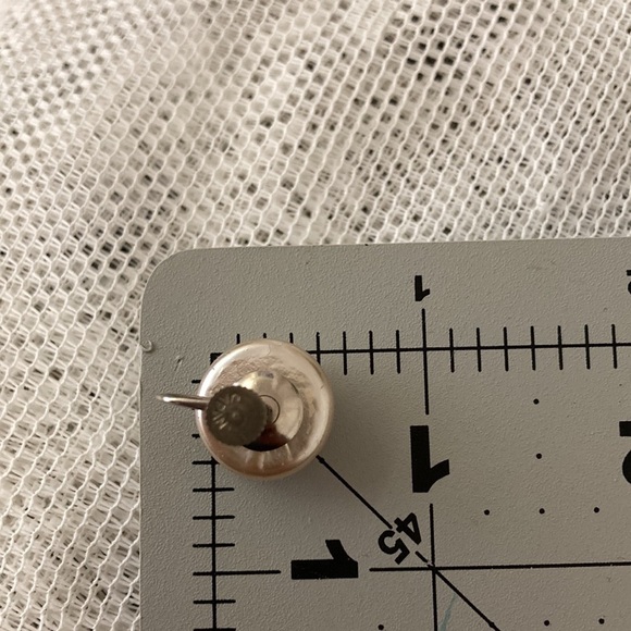 Vintage Silver Tone Faux Pearl Button Screw Back Earrings For Non Pierced Ears - Picture 5 of 5